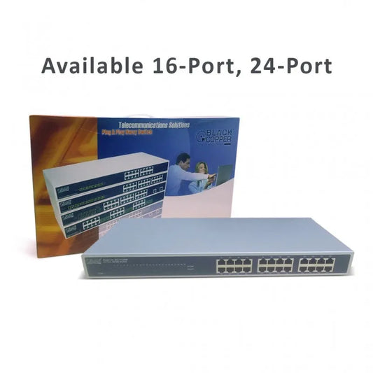 Black Copper BC-1716RM 16 Port 10/100 Mbps Ethernet Desktop Switch