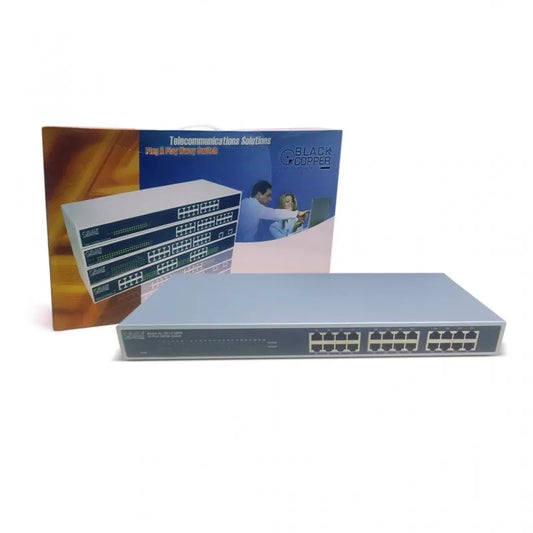 Black Copper BC-1724RM 24-Port Fast Ethernet Unmanaged Rackmount Switch