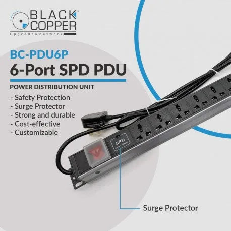 Black Copper BCPDU6P 6-Port Power Distribution Unit